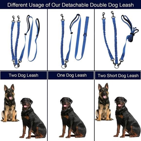 BWilkon Dual Dog Leash, Double Dog Leash, 360° Swivel No Tangle Dog Walking - Picture 5 of 7